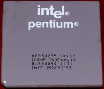 Intel Pentium 75MHz CPU (A8050275) sSpec: SX969 ICOMP Index=610 Malay 1992/93